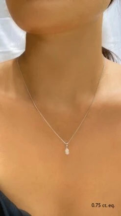 Cecile Pear Pendant 9K White Gold 17 Cecile Pear Pendant 9K White Gold -Lustre Jewelry Shop CecilePendant75 LS