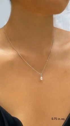 Cecile Pear Pendant 9K White Gold 16 Cecile Pear Pendant 9K White Gold -Lustre Jewelry Shop CecilePendant75 LS 2