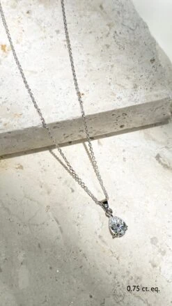 Cecile Pear Pendant 9K White Gold 19 Cecile Pear Pendant 9K White Gold -Lustre Jewelry Shop CecilePendant75 Still