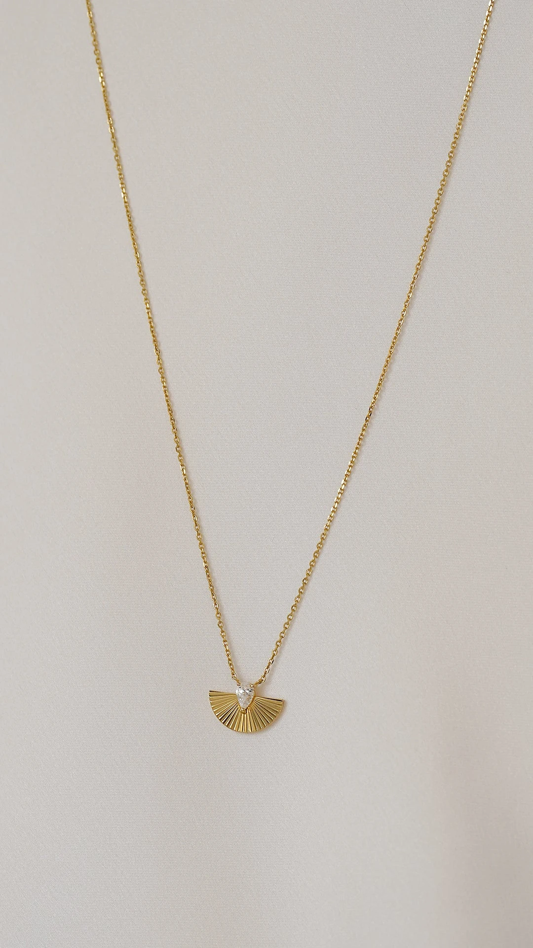 Celene Fan Necklace 18K Gold Vermeil 10 Celene Fan Necklace 18K Gold Vermeil - Image 8