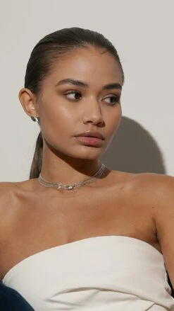 Cyndi Necklace White Gold Plated 17 Cyndi Necklace White Gold Plated -Lustre Jewelry Shop Celene Fan Studs White Gold Finish CYNDI 89DDJK 1221c926 ae87 4325 98a3 a96605ce9a75