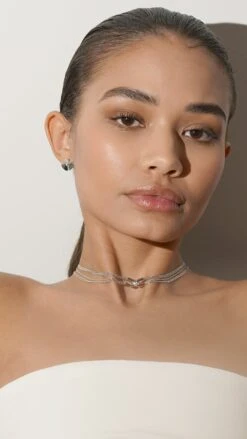 Cyndi Necklace White Gold Plated 24 Cyndi Necklace White Gold Plated -Lustre Jewelry Shop Celene Fan Studs White Gold Finish CYNDI 98djksj