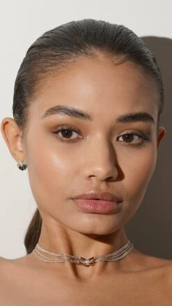 Cyndi Necklace White Gold Plated 23 Cyndi Necklace White Gold Plated -Lustre Jewelry Shop Celene Fan Studs White Gold Finish CYNDI uid7s