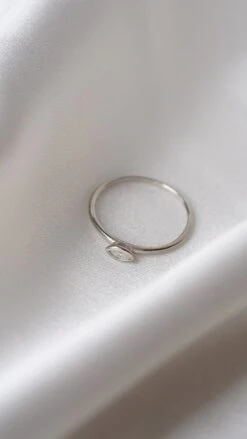 Dixie Ring 9K White Gold -Lustre Jewelry Shop Celia Huggie Earring 9K Yellow Gold 089OI