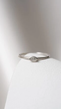 Dixie Ring 9K White Gold -Lustre Jewelry Shop Celia Huggie Earring 9K Yellow Gold 98IJD