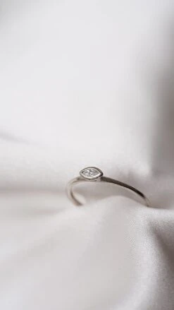 Dixie Ring 9K White Gold -Lustre Jewelry Shop Celia Huggie Earring 9K Yellow Gold 9909D