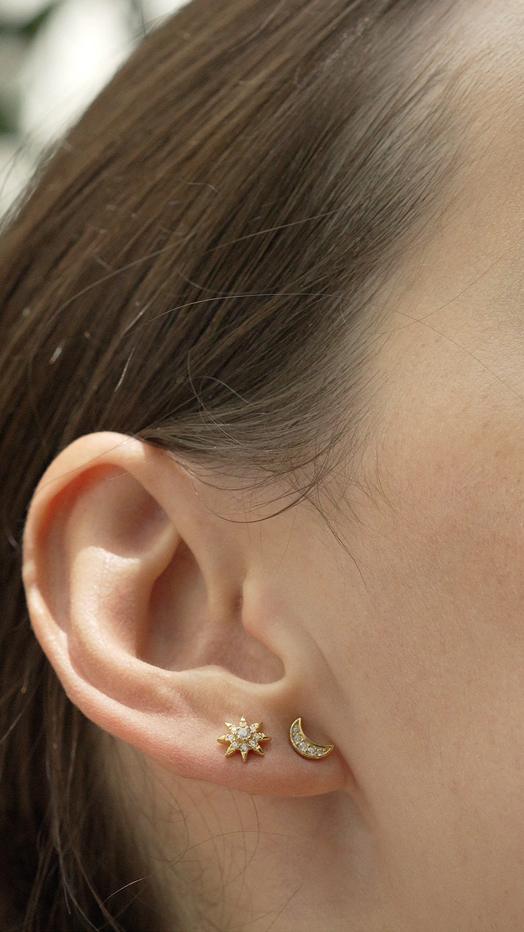 Moon Stud 18K Gold Vermeil 11 Moon Stud 18K Gold Vermeil - Image 9