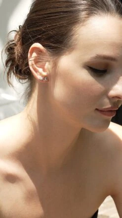 Comet Stud White Gold Plated -Lustre Jewelry Shop Comet Stud Moon Stud 262622