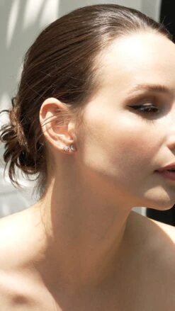 Comet Stud White Gold Plated -Lustre Jewelry Shop Comet Stud Moon Stud 8989322