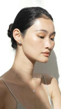 Cora Necklace White Gold Plated -Lustre Jewelry Shop Cora Necklace Silver djdj77s76