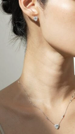 Cora Necklace White Gold Plated -Lustre Jewelry Shop Cora Necklace Silver idid821