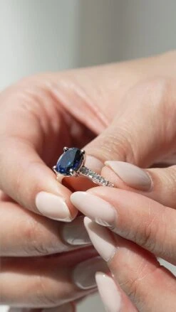 Cordelia Ring 18K White Gold Sapphire -Lustre Jewelry Shop Cordelia Ring 18K White Gold Sapphire dudu7s