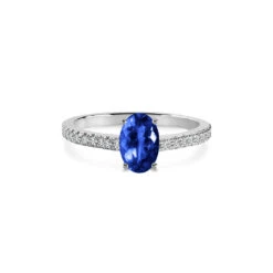 Cordelia Ring 18K White Gold Sapphire -Lustre Jewelry Shop CordeliaRingSA1ctwg ws