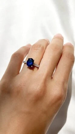 Cordelia Ring 18K White Gold Sapphire -Lustre Jewelry Shop CordeliaRing SA LS1B ad920823 734e 494f bec7 2aede301e50a