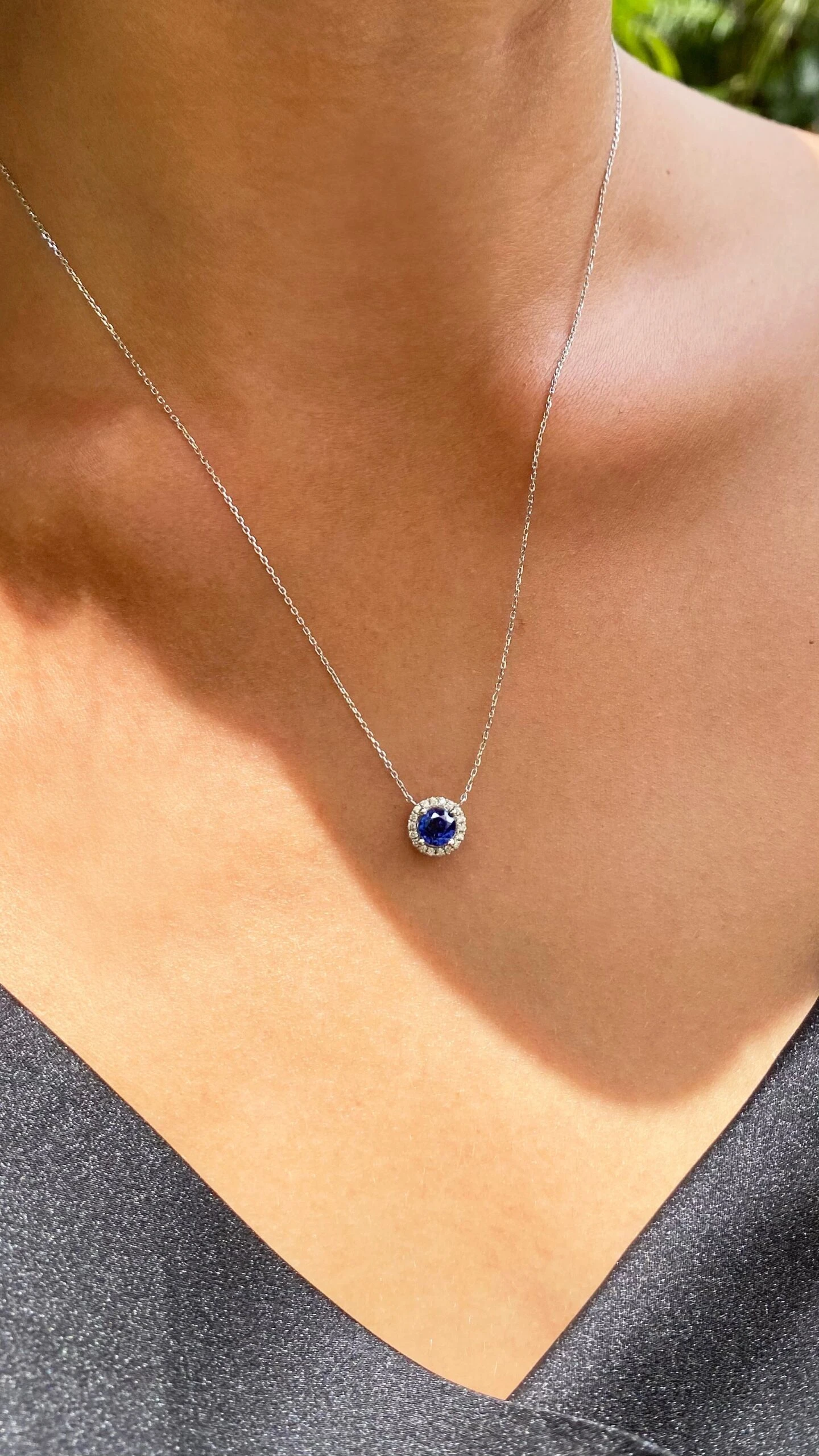 Cory Necklace 0.50ct Sapphire 18K White Gold 3 Cory Necklace 0.50ct Sapphire 18K White Gold