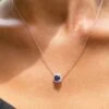 Cory Necklace 1.00ct 18K White Gold Sapphire -Lustre Jewelry Shop CoryNecklace SA WG LS2 abf03e1f f730 4e48 bec1 68abe0c5b551