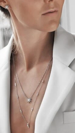 Cosmo Necklace White Gold Plated -Lustre Jewelry Shop Cosmo Necklace 18338