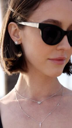 Vega Studs White Gold Plated -Lustre Jewelry Shop Cosmo Necklace White Gold Plated 98us 75b02554 dcf1 4f4b ba83 14f07dbdb776