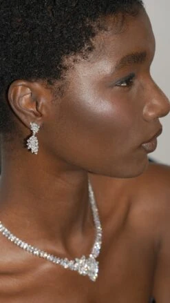 Cross Vine Drops White Gold Plated -Lustre Jewelry Shop Cross Vine 9889ds