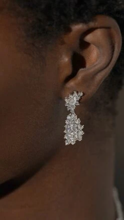 Cross Vine Drops White Gold Plated -Lustre Jewelry Shop Cross Vine 98DKJS3