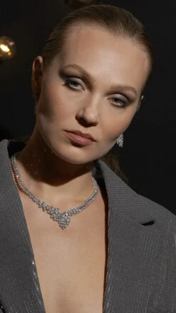 Cross Vine Necklace White Gold Plated -Lustre Jewelry Shop Cross Vine Necklace UDID78