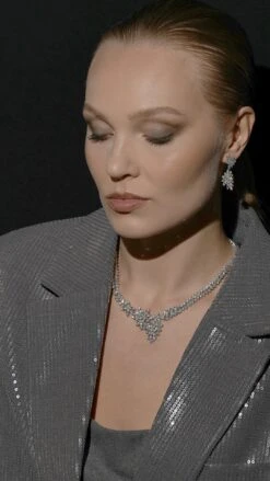 Cross Vine Necklace White Gold Plated -Lustre Jewelry Shop Cross Vine Necklace UID87DS