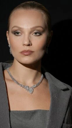 Cross Vine Necklace White Gold Plated -Lustre Jewelry Shop Cross Vine Necklace UIHD77S