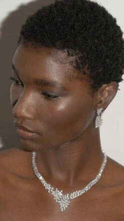 Cross Vine Necklace White Gold Plated