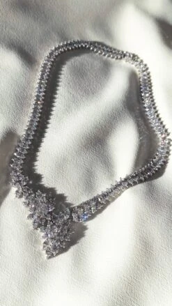 Cross Vine Necklace White Gold Plated -Lustre Jewelry Shop CrossVineNecklace Still2