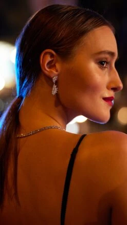 Cross Vine Drops White Gold Plated -Lustre Jewelry Shop CrossvineDrops LS