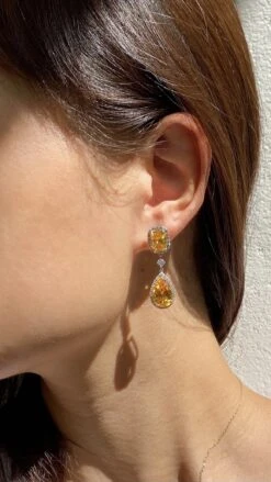 Custel Canary Drops White Gold Plated