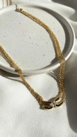 Cyndi Necklace 18K Gold Vermeil -Lustre Jewelry Shop CyndiNecklace YG Still