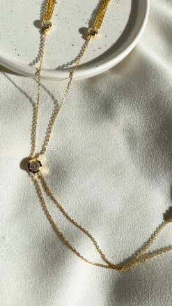 Cyndi Necklace 18K Gold Vermeil -Lustre Jewelry Shop CyndiNecklace YG Still Back
