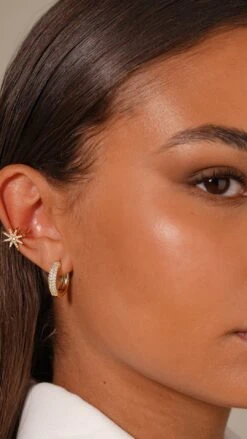 Stella Cuff 18K Gold Vermeil -Lustre Jewelry Shop DANA HOOPS 18K GOLD VERMEIL IOD9S3