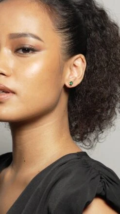 Danu Studs Emerald 18K Gold Vermeil -Lustre Jewelry Shop Danu 3838232