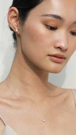 Danu Studs White Gold Plated -Lustre Jewelry Shop Danu Studs Silver 93933