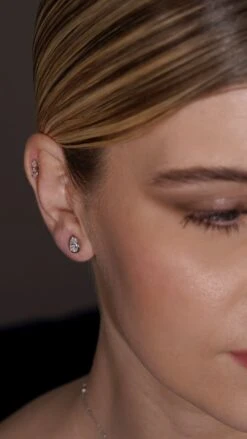 Danu Studs White Gold Plated -Lustre Jewelry Shop Danu Studs White Gold Plated ZETA 9898S