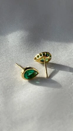 Danu Studs Emerald 18K Gold Vermeil -Lustre Jewelry Shop DanuStuds 3 b8d0888a 2405 44e7 837d b6d2100419c7