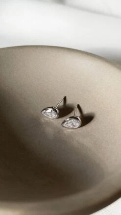 Danu Studs White Gold Plated