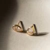 Danu Studs 18K Gold Vermeil -Lustre Jewelry Shop DanuStuds White YG Still 2