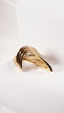 Delta Ring 18K Gold Vermeil -Lustre Jewelry Shop Delta Ring 18K Gold Vermeil 98DJKSS