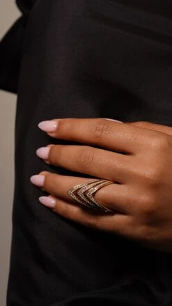 Delta Ring 18K Gold Vermeil -Lustre Jewelry Shop Delta Ring 18K Gold Vermeil KJ77SI