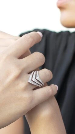 Delta Ring White Gold Plated -Lustre Jewelry Shop Delta Ring Silver 34382