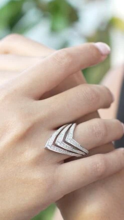 Delta Ring White Gold Plated -Lustre Jewelry Shop Delta Ring Silver 37322