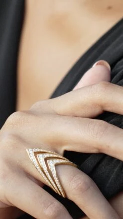 Delta Ring 18K Gold Vermeil -Lustre Jewelry Shop DeltaRingGoldVermeil327