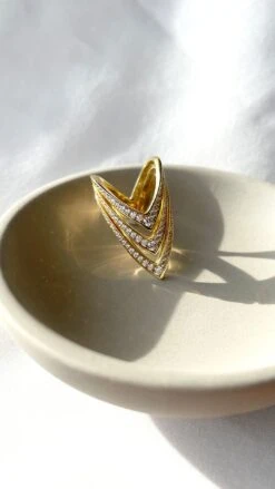 Delta Ring 18K Gold Vermeil -Lustre Jewelry Shop DeltaRing YG 3