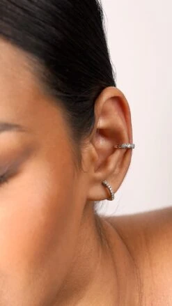 Deniz Cuff White Gold Plated -Lustre Jewelry Shop Deniz Cuff White Gold Plated BABY HOOP KJAS