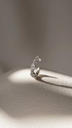 Deniz Cuff White Gold Plated -Lustre Jewelry Shop Deniz Cuff White Gold Plated UI78S