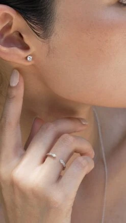 Irene Mini Single Stud 9K White Gold -Lustre Jewelry Shop Deniz Ring Silver 787sskj