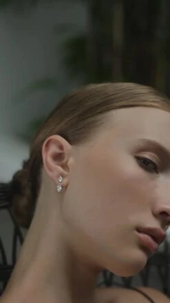 Eileen Ear Jacket White Gold Plated -Lustre Jewelry Shop EILEEN 3322